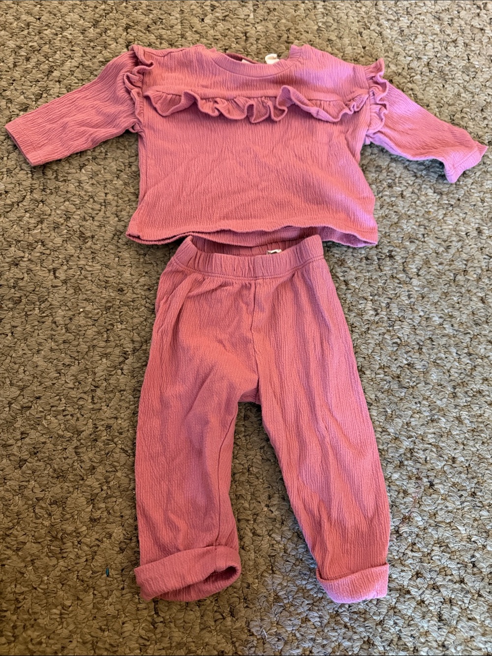 Baby Gap- 3-6 months - Pink Ruffle Two-Piece Set